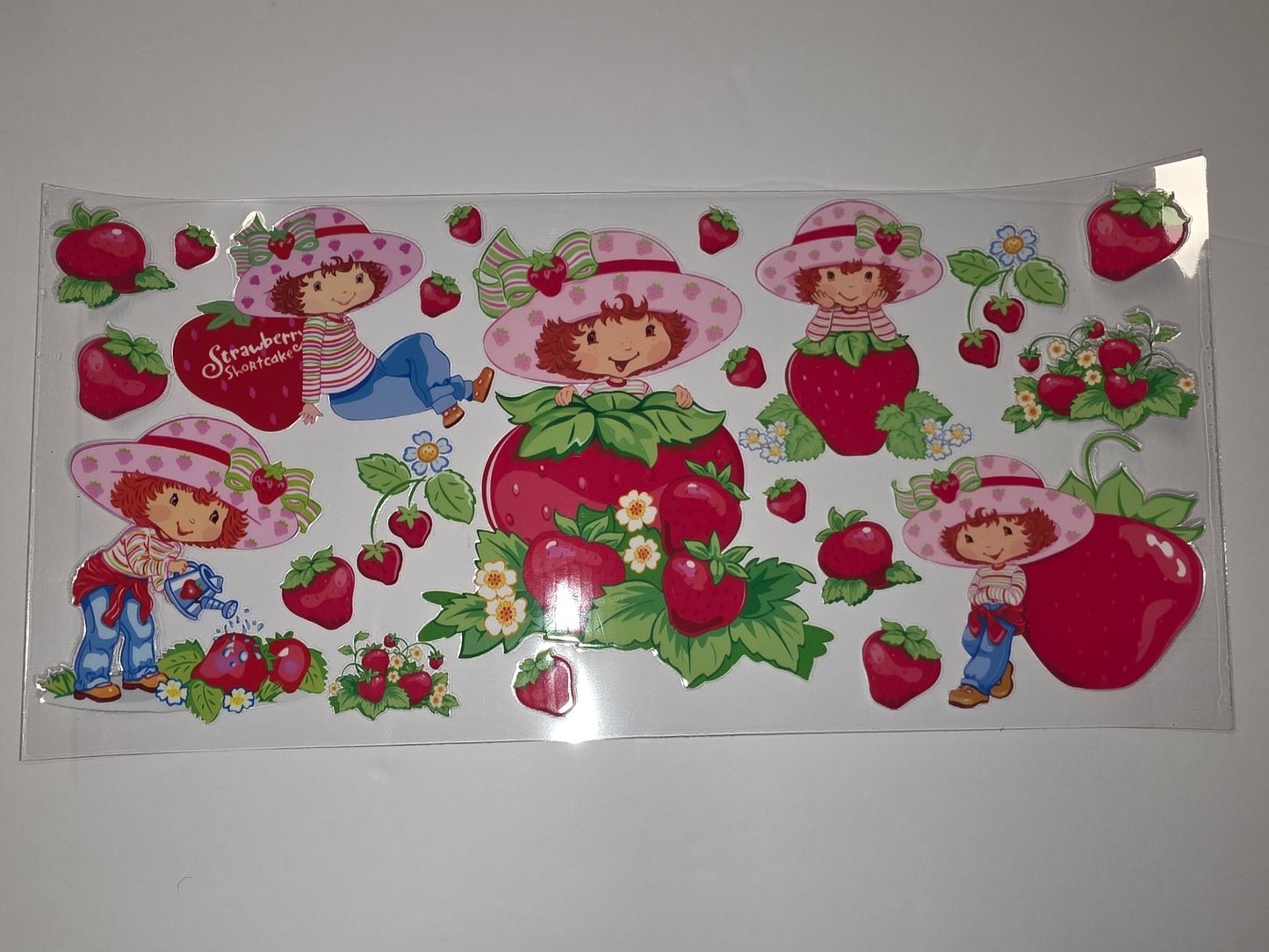 Strawberry Shortcake & Friends Tumbler Wrap | Pink, Red, Green | Cute Cartoon Design