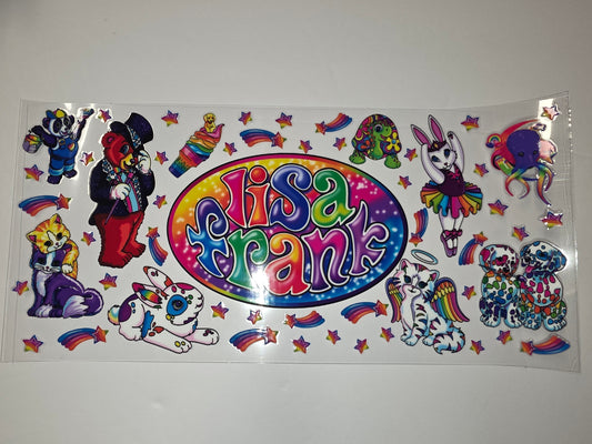 Retro Rainbow Animals Tumbler Wrap | Lisa Frank Inspired Stickers | Vibrant & Fun Drinkware Design