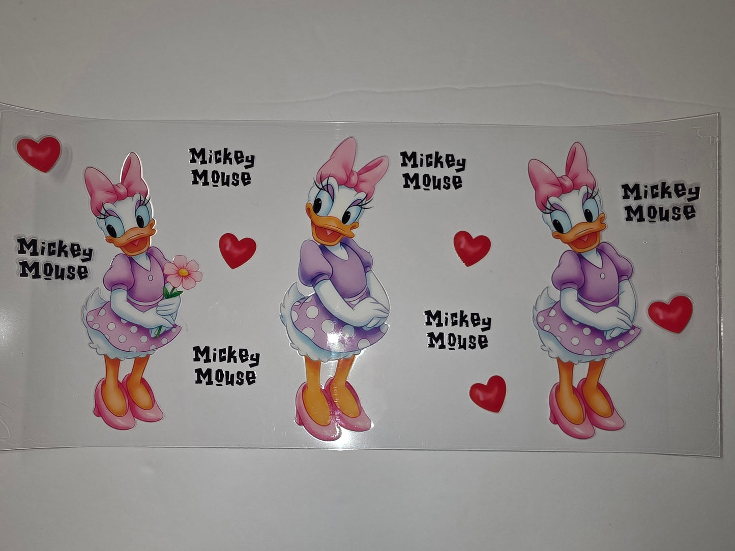 Daisy Duck Tumbler Wrap - Pink Polka Dot Dress, Hearts, Mickey Mouse Design