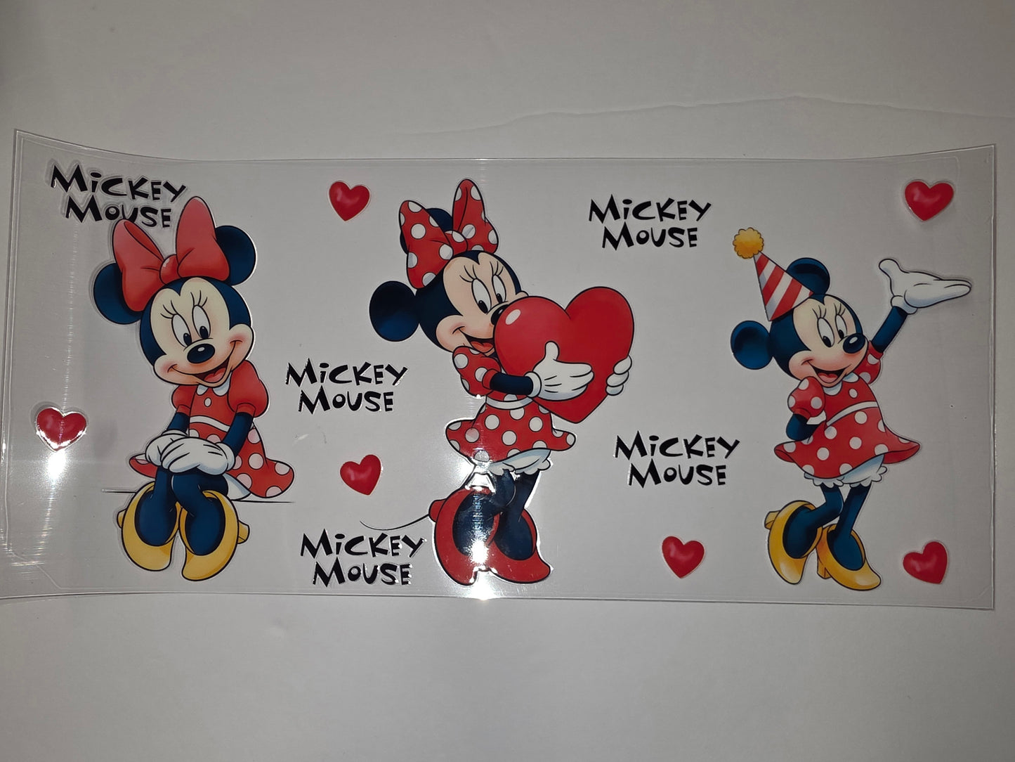 Minnie Mouse Red Polka Dot Heart Tumbler Wrap | Cute Disney Drinkware Design