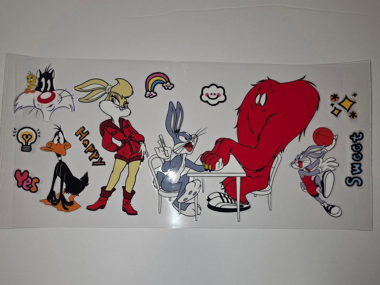 Looney Tunes Characters Tumbler Wrap | Bugs Bunny, Lola Bunny, Daffy Duck | Cartoon Drinkware Design