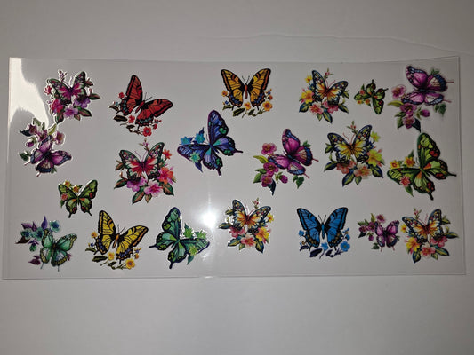 Vibrant Butterfly & Floral Tumbler Wraps - Assorted Colors