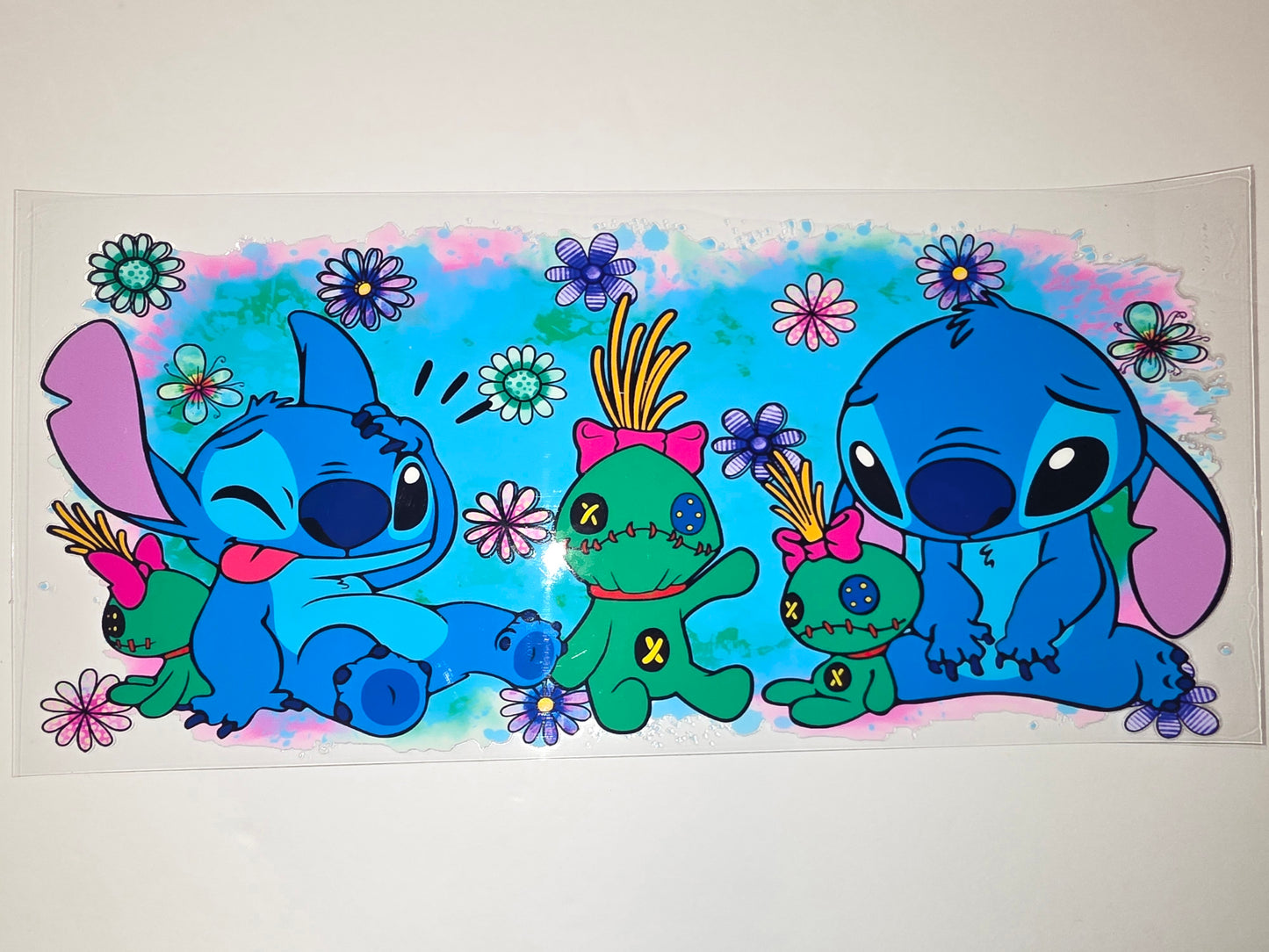 Stitch & Scrump Tumbler Wrap - Blue, Green, Pink Floral Design