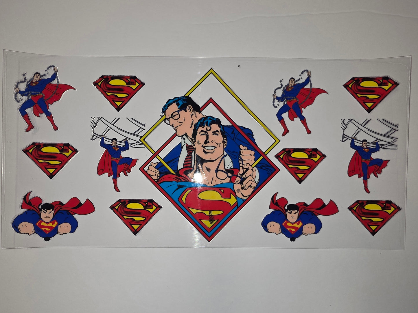 Superman Comic Style Tumbler Wrap - Red, Blue, Yellow - Vintage Hero Design