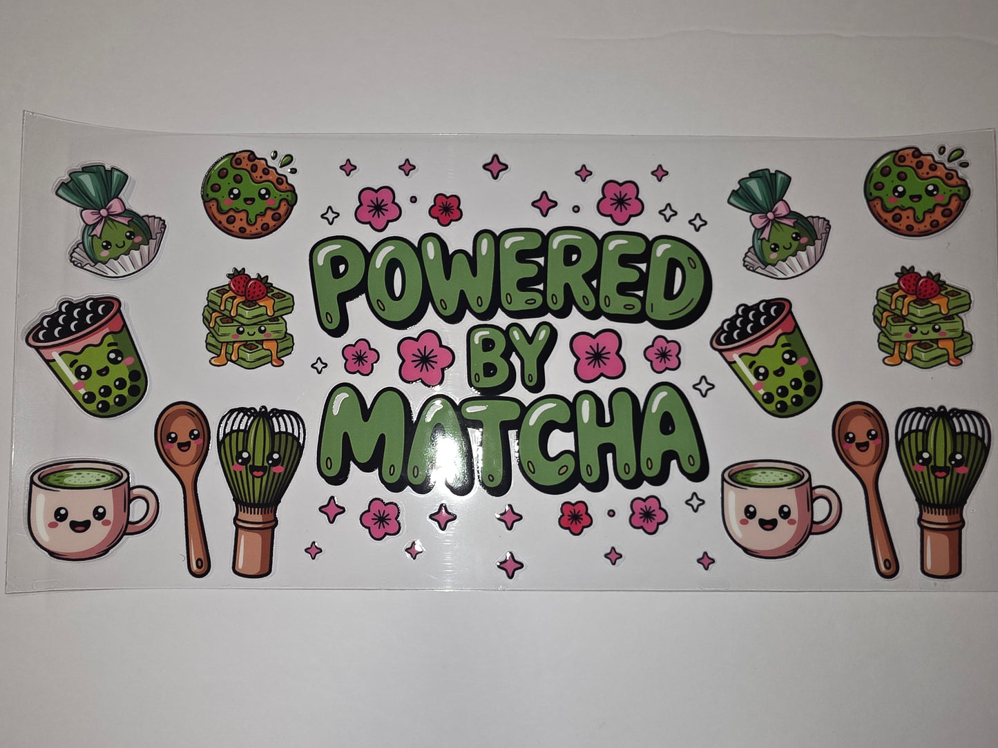 Kawaii Matcha Lover Tumbler Wrap | Cute Green Tea Boba & Sweets Design