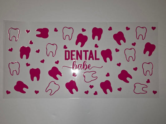 Dental Babe Tumbler Wrap - Pink Teeth & Hearts Design