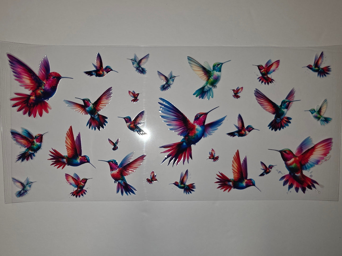 Vibrant Hummingbird Tumbler Wrap - Colorful Bird Design for Cups & Drinkware