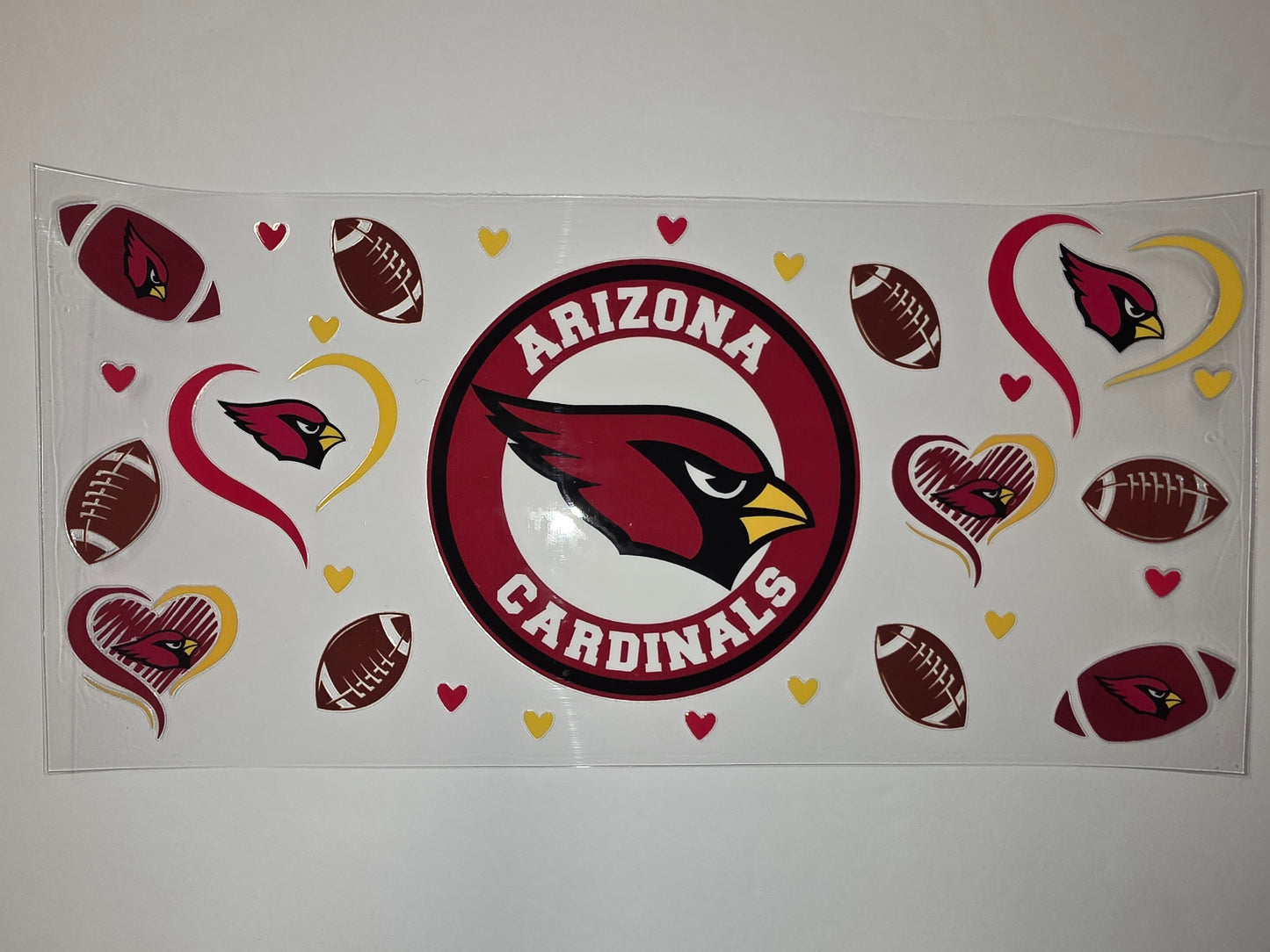 Arizona Cardinals Football Tumbler Wrap - Red, Yellow, White - Sports Fan Design