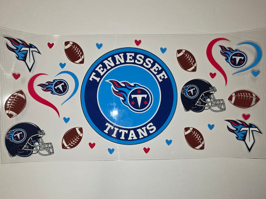 Tennessee Titans Football Tumbler Wrap - Blue, Red, White - NFL Fan Gear