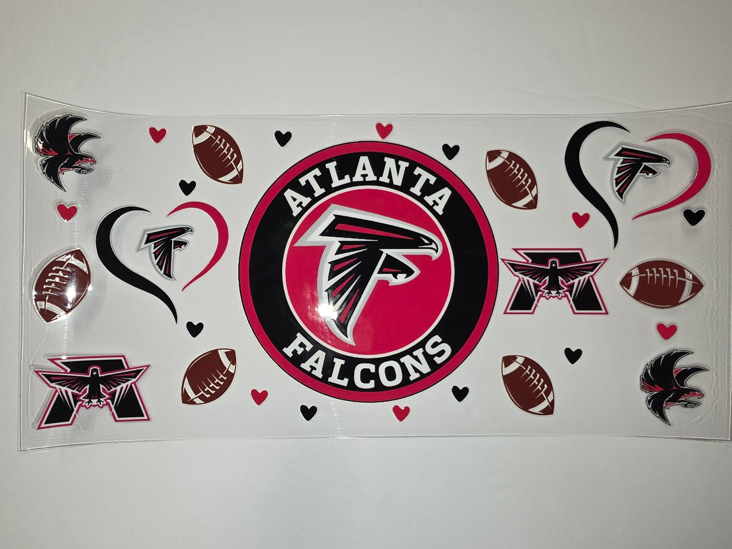 Atlanta Falcons Football Tumbler Wrap - Red, Black, White - Sports Fan Drinkware Design