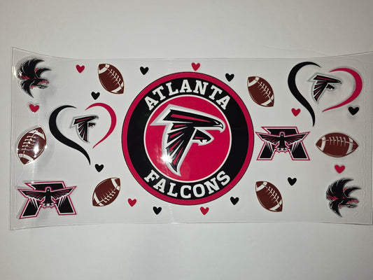 Atlanta Falcons Football Tumbler Wrap - Red, Black, White - Sports Fan Drinkware Design