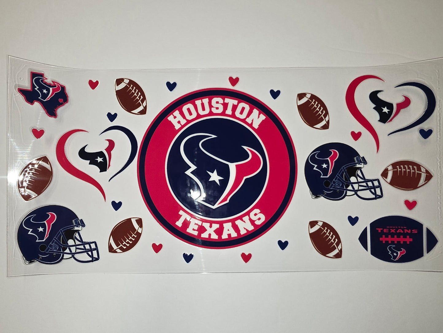 Houston Texans Football Tumbler Wrap - Red, Navy, White - NFL Fan Drinkware Design