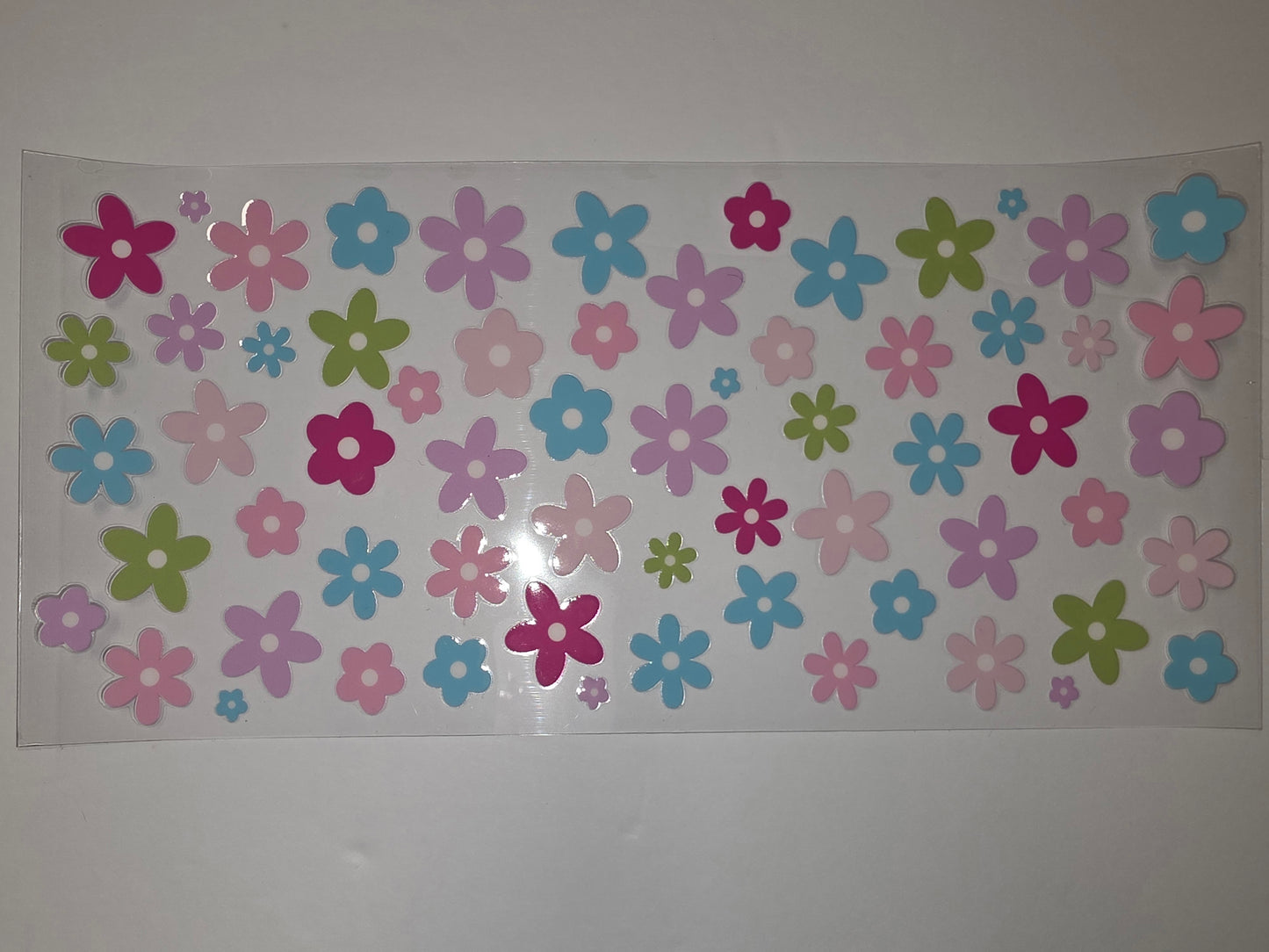 Retro Daisy Flower Tumbler Wrap - Pink, Purple, Blue, Green - Sublimation Design