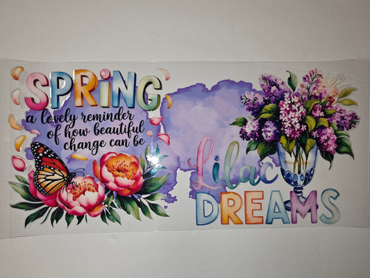 Spring Butterfly & Lilac Dreams Tumbler Wrap | Floral & Watercolor Design