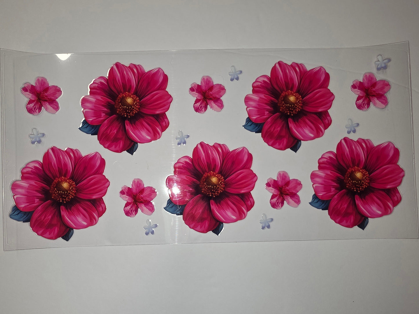 Vibrant Pink Dahlia Floral Tumbler Wrap | Realistic Flower Design | Sublimation Cup Decal
