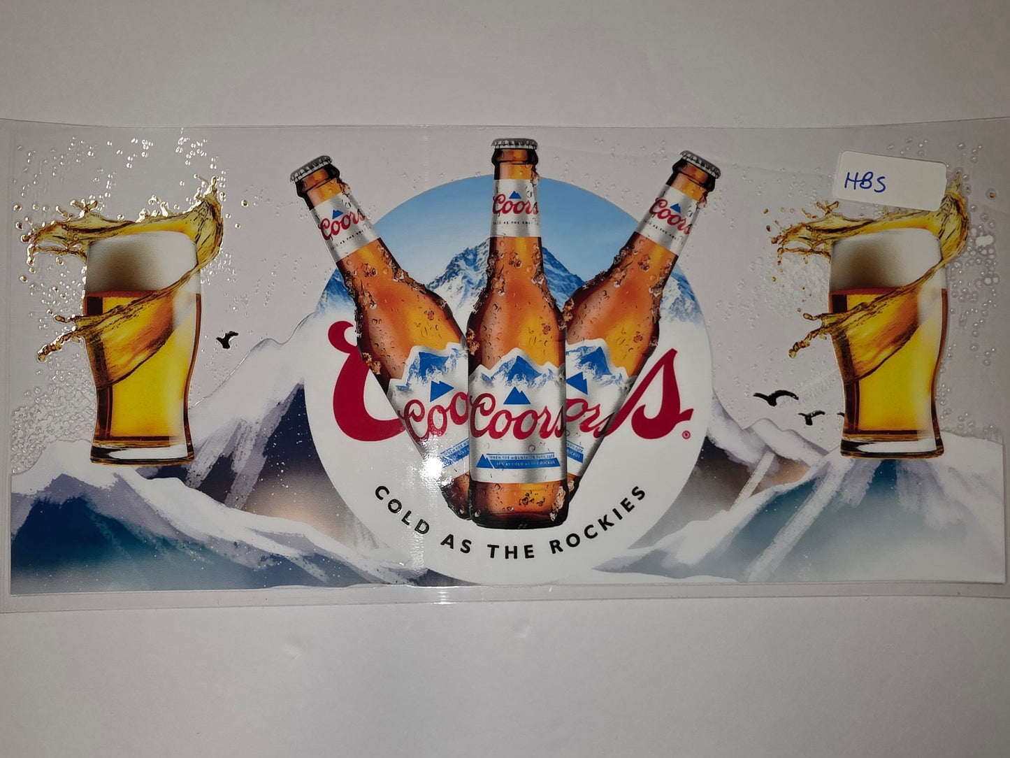 Coors Beer Mountain & Beer Splash Tumbler Wrap | Vintage Retro Drinkware Design