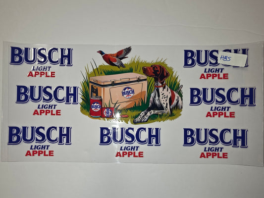 Busch Light Apple Tumbler Wrap - Dog, Pheasant, Cooler Design - Blue & Red