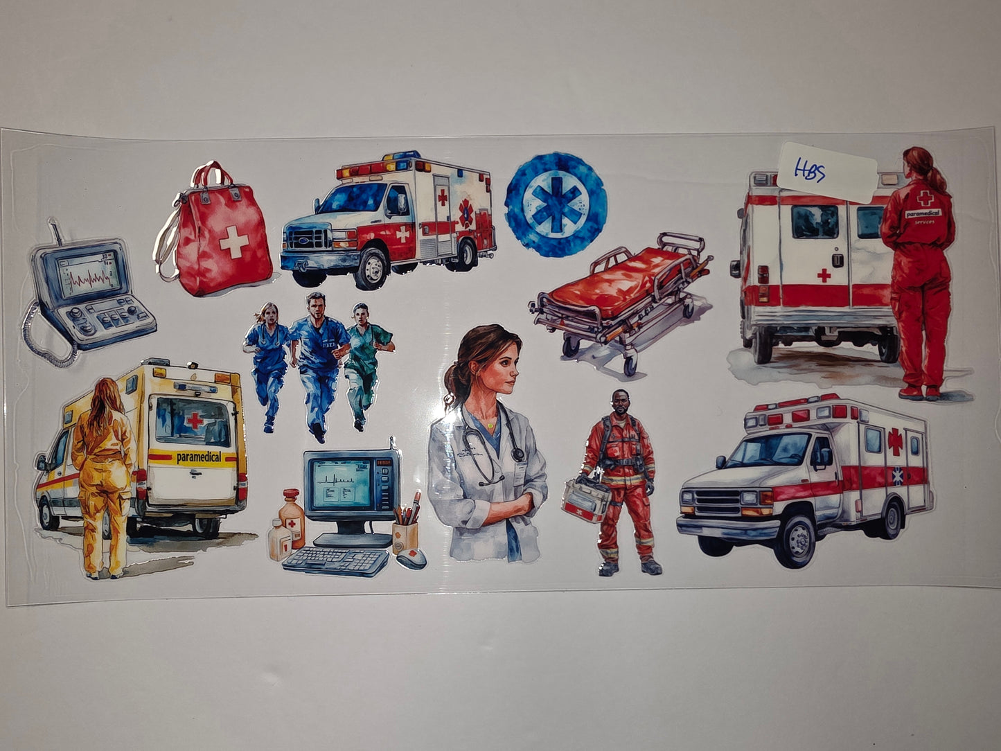 Paramedic & EMT Tumbler Wrap Design - Medical Professionals, Ambulances, Stretcher