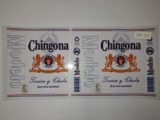 Chingona y Chula Tumbler Wrap | Modelo Inspired Design | Mexican Beer Theme