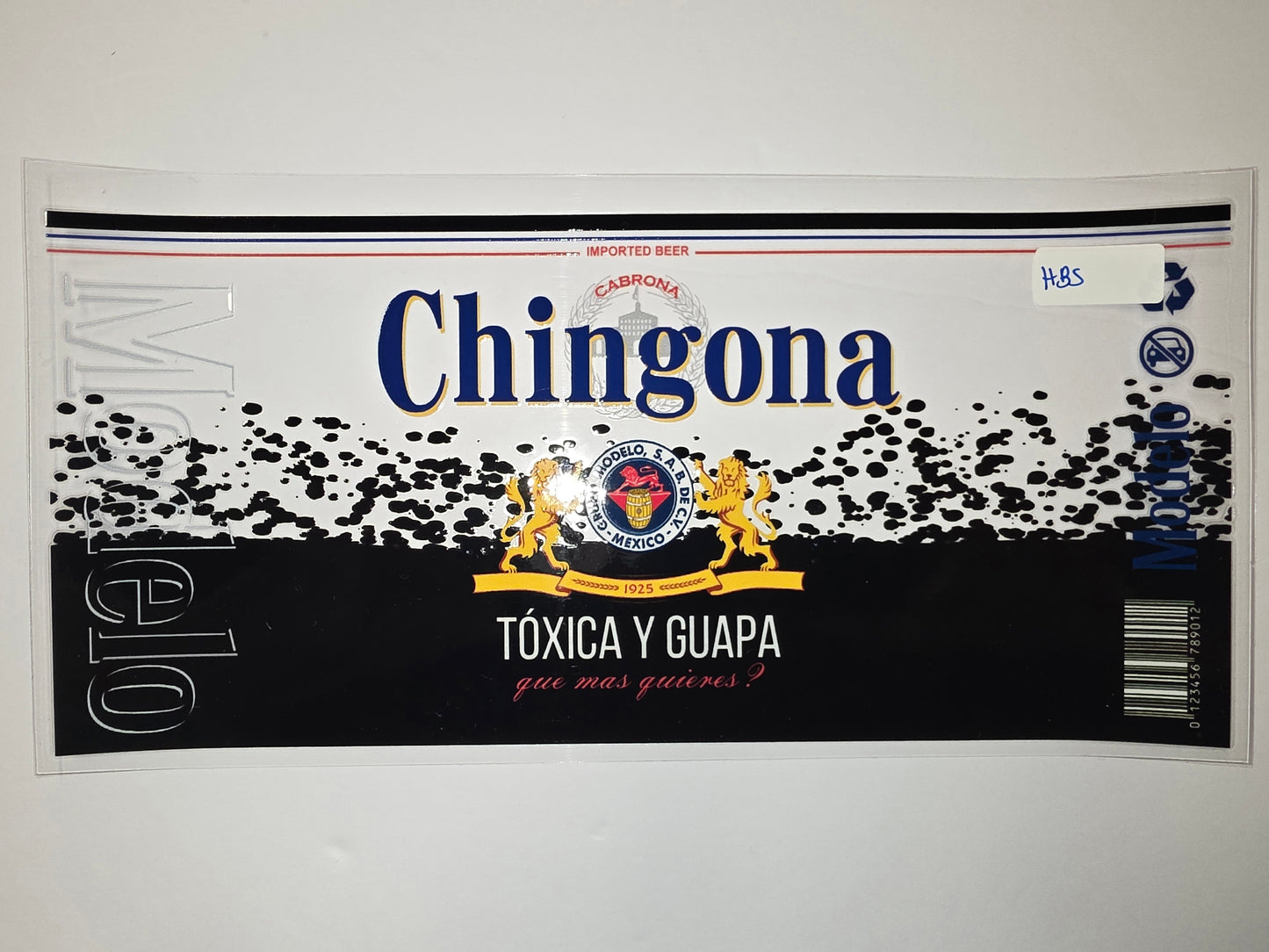Chingona "Toxica y Guapa" Tumbler Wrap - Bold Blue & Gold Design with Lion Accents