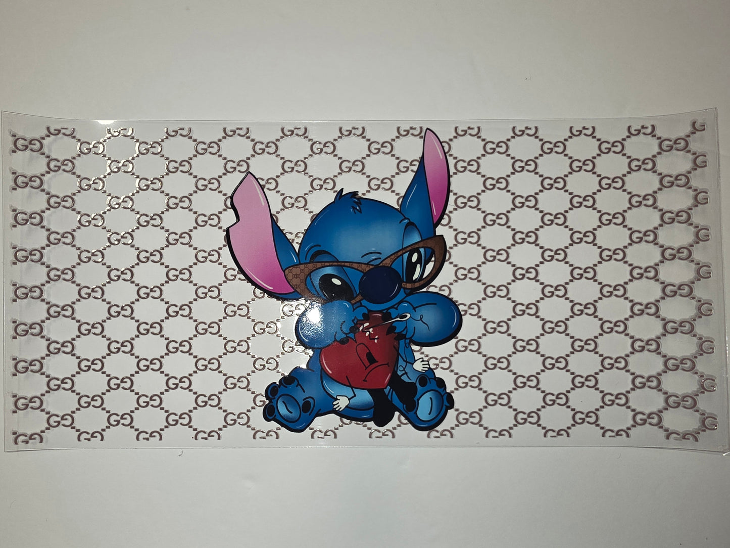 Blue Character with Glasses & Heart Tumbler Wrap - Designer Pattern