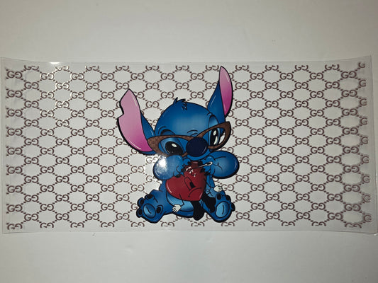 Blue Character with Glasses & Heart Tumbler Wrap - Designer Pattern