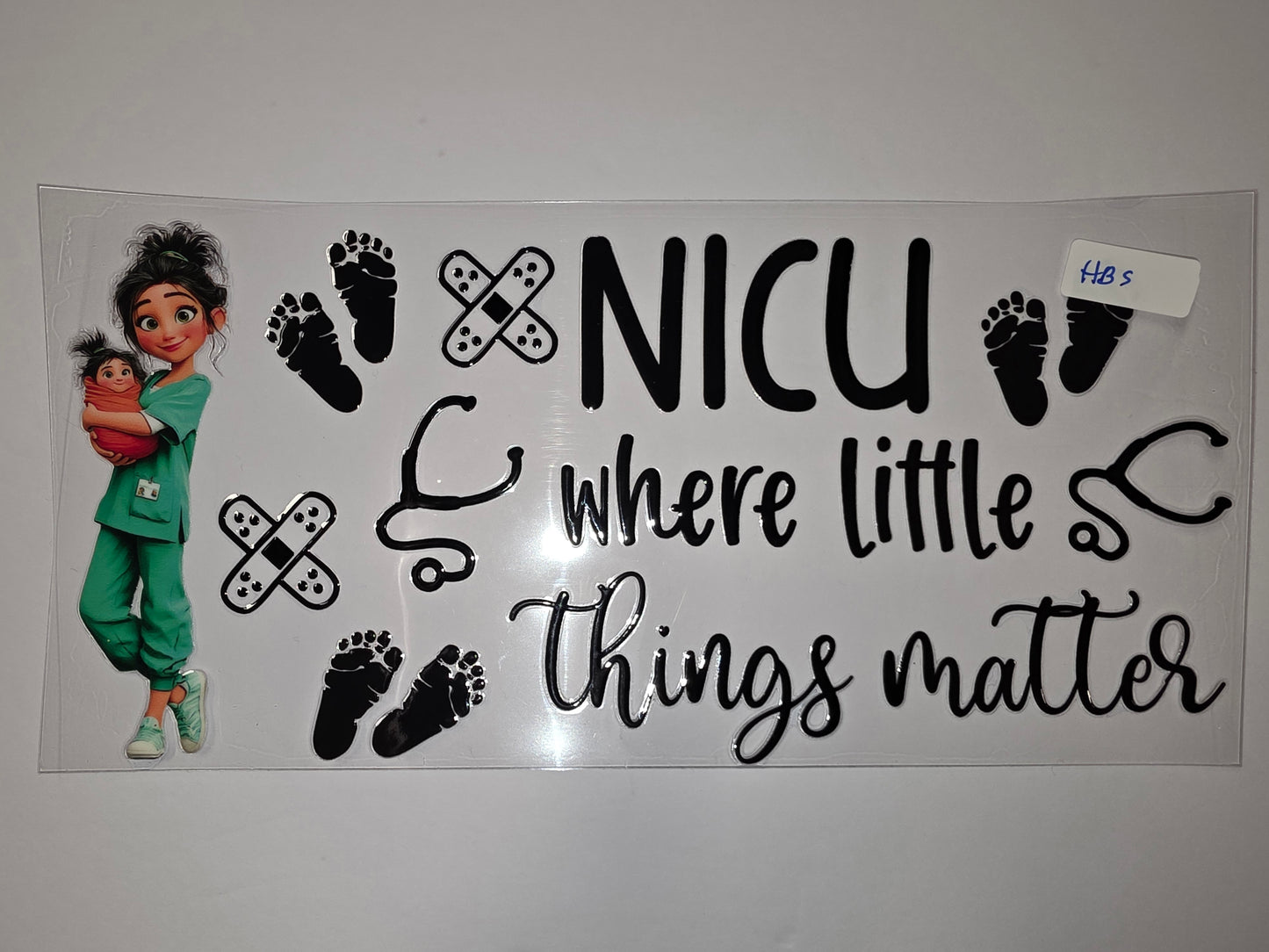 NICU Nurse Tumbler Wrap - Cute Nurse Holding Baby Design - Medical Gift