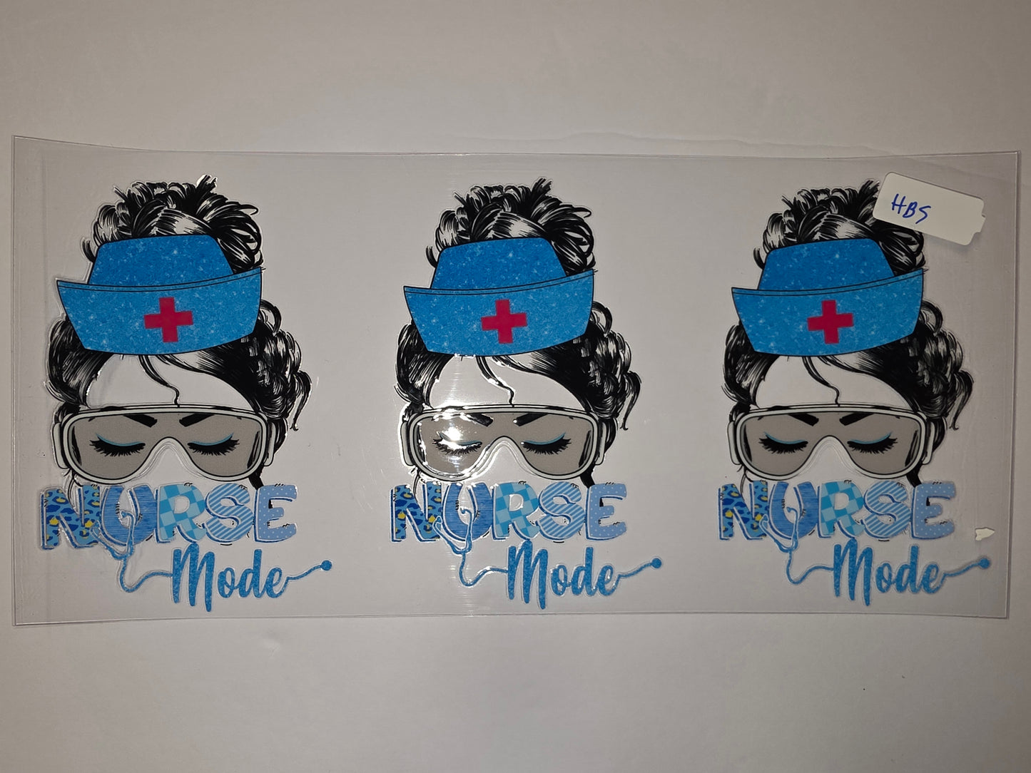 Nurse Mode Tumbler Wrap - Blue Nurse Hat, Goggles, Leopard & Checkered Accents