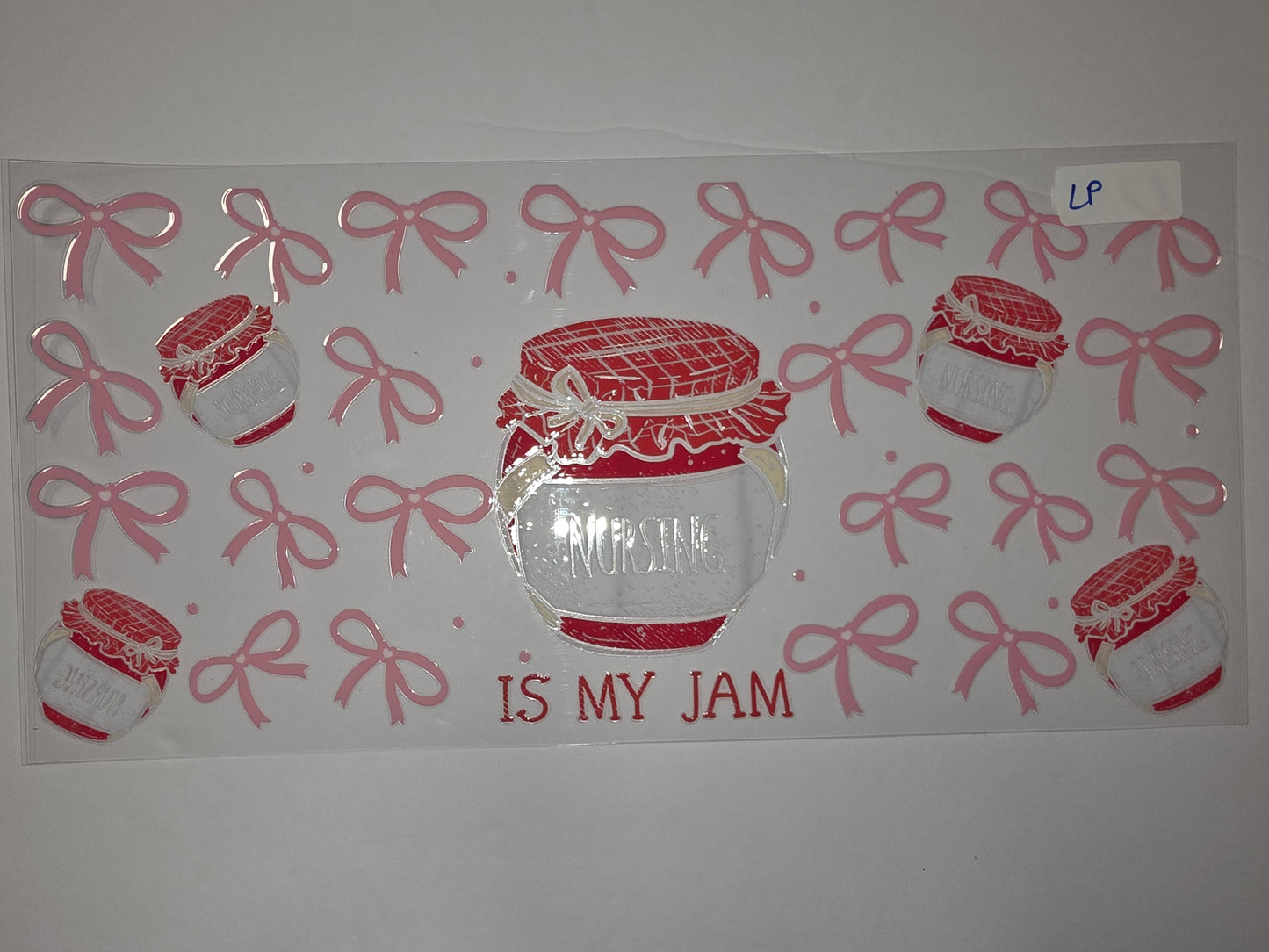 Pink Bows & Nursing Jam Jar Tumbler Wrap | Cute Nurse Gift | Sublimation Design