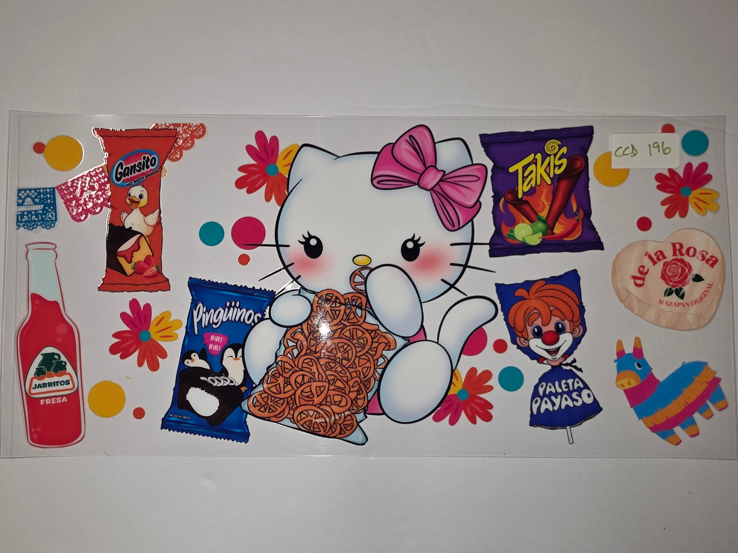 Hello Kitty Mexican Snack & Candy Tumbler Wrap | Cute Kawaii Drinkware Design