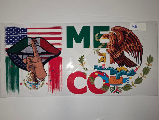 USA Mexico Flag Lips Eagle "MEXICO" Tumbler Wrap | Patriotic Drinkware Decal