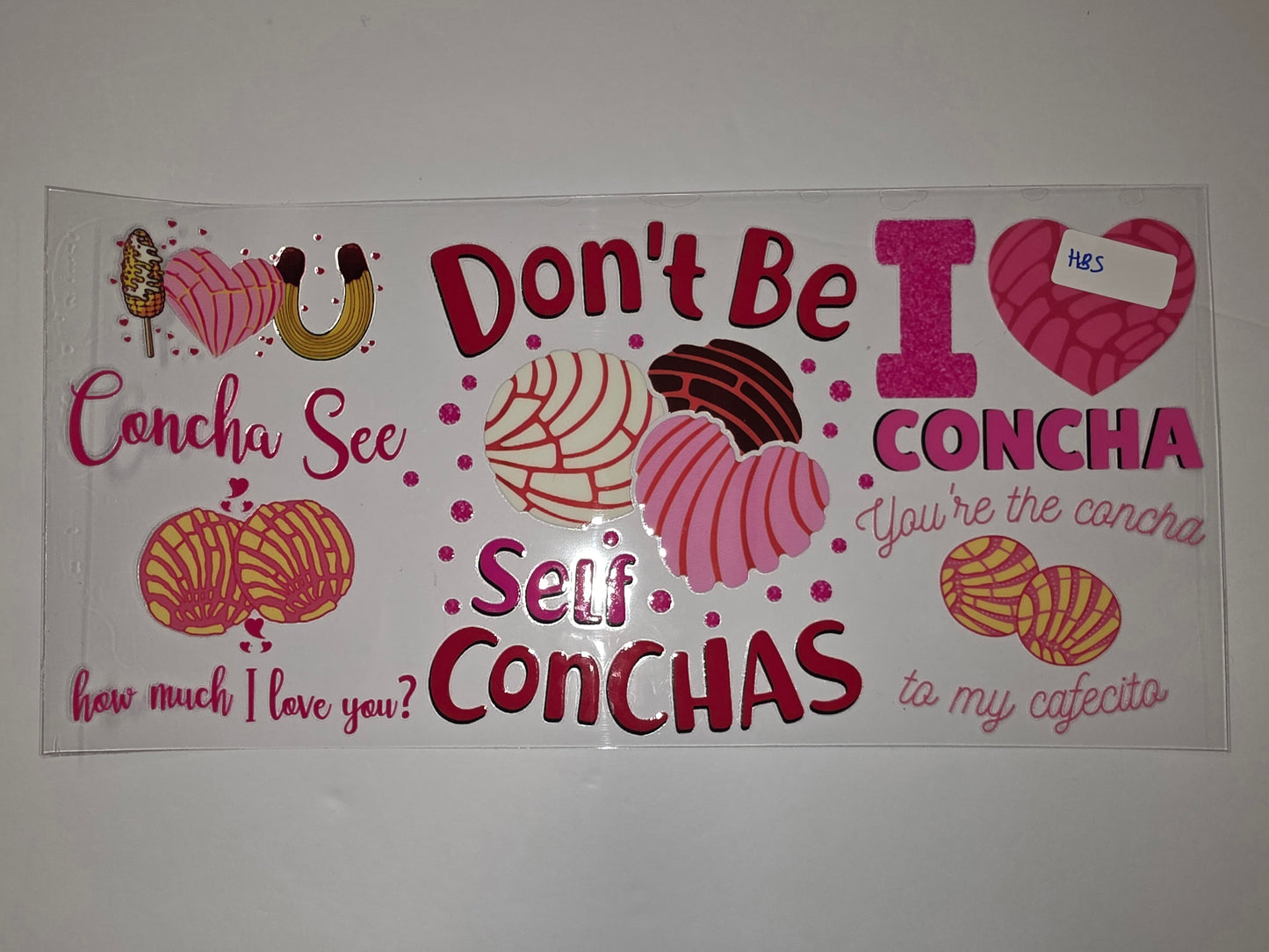 Pink & Yellow Concha Tumbler Wrap | "I Love Concha" Design | Mexican Sweet Bread Drinkware