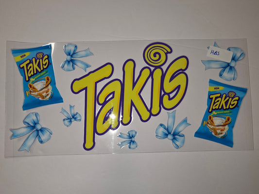 Takis Snack Bag & Blue Bow Tumbler Wrap | Spicy Snack Lover Gift