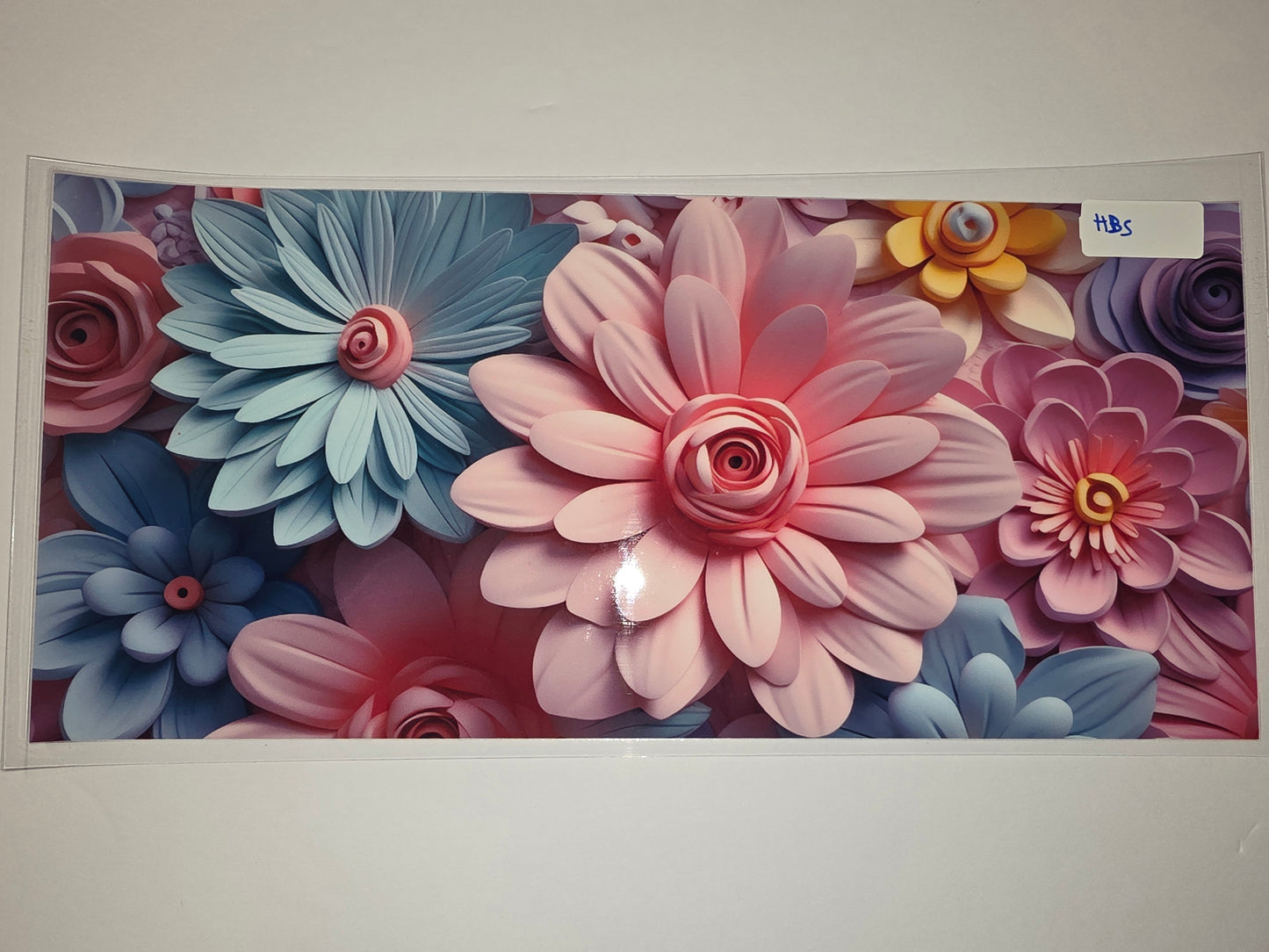 Pastel Floral Tumbler Wrap - Pink, Blue, Yellow Flowers - Sublimation Design
