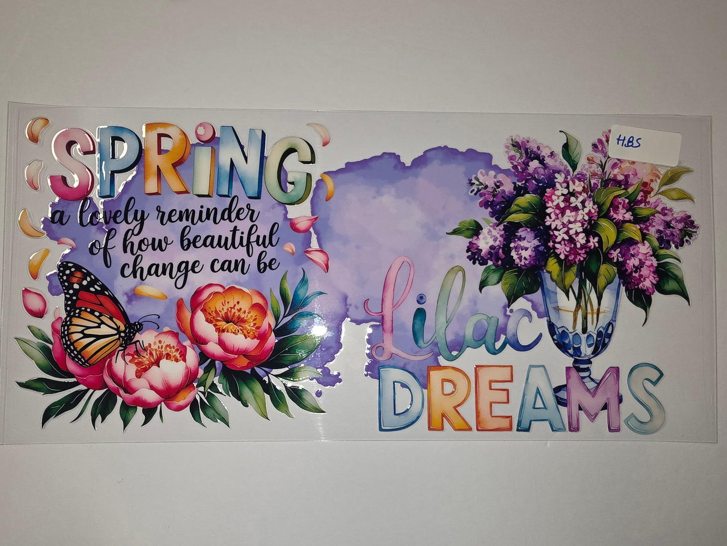 Spring Lilac Dreams Butterfly Flower Tumbler Wrap | Watercolor Floral & Monarch Design