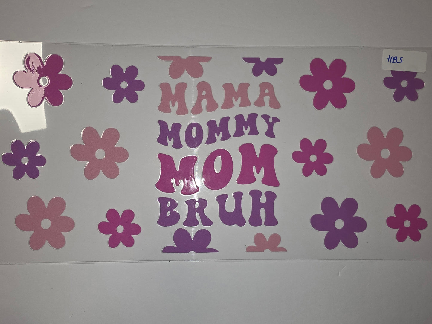 Groovy Mama Mom Bruh Tumbler Wrap - Pink & Purple Retro Flowers