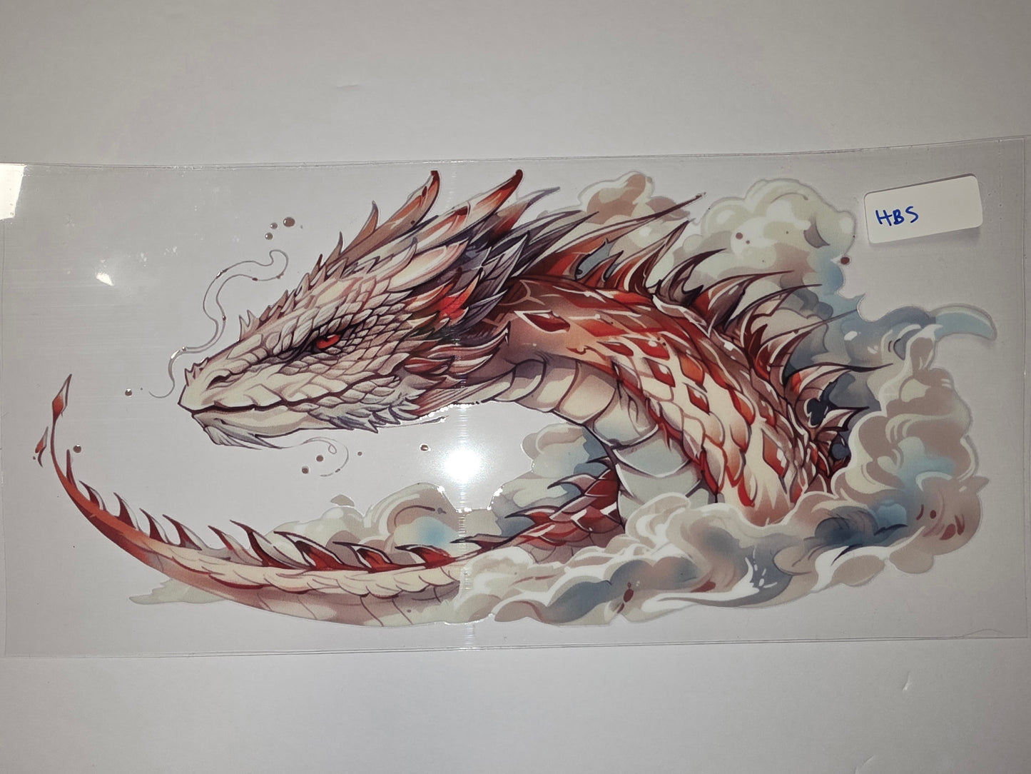 Majestic Red & White Dragon Tumbler Wrap - Fantasy Art Drinkware Design