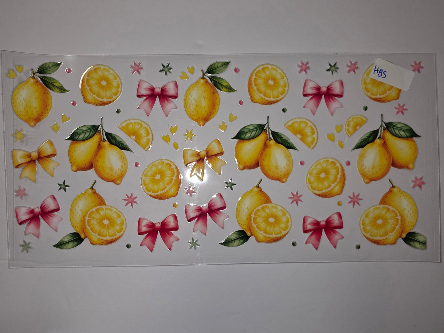 Vibrant Lemon & Bow Tumbler Wrap | Yellow Citrus Fruit Design | Summer Drinkware Decal