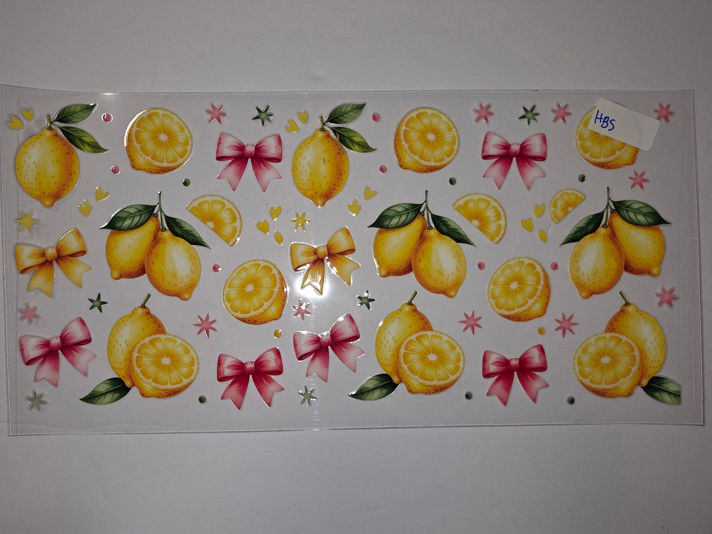 Lemon & Bow Tumbler Wrap Design | Yellow Citrus Fruit Drinkware Decal