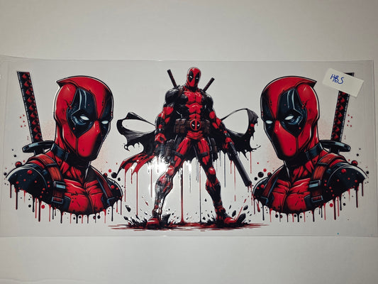 Deadpool Tumbler Wrap - Red & Black Comic Style Drinkware Design