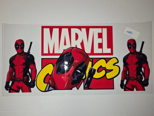Deadpool Marvel Comics Tumbler Wrap - Red, Black, Yellow - Comic Book Style