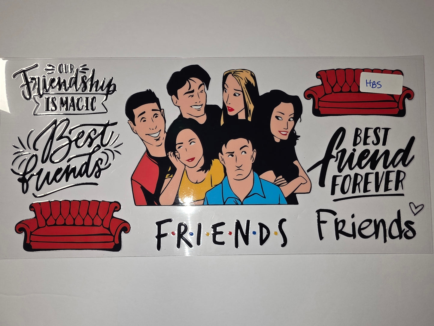 Friends TV Show Inspired Tumbler Wrap - Best Friends Forever Design