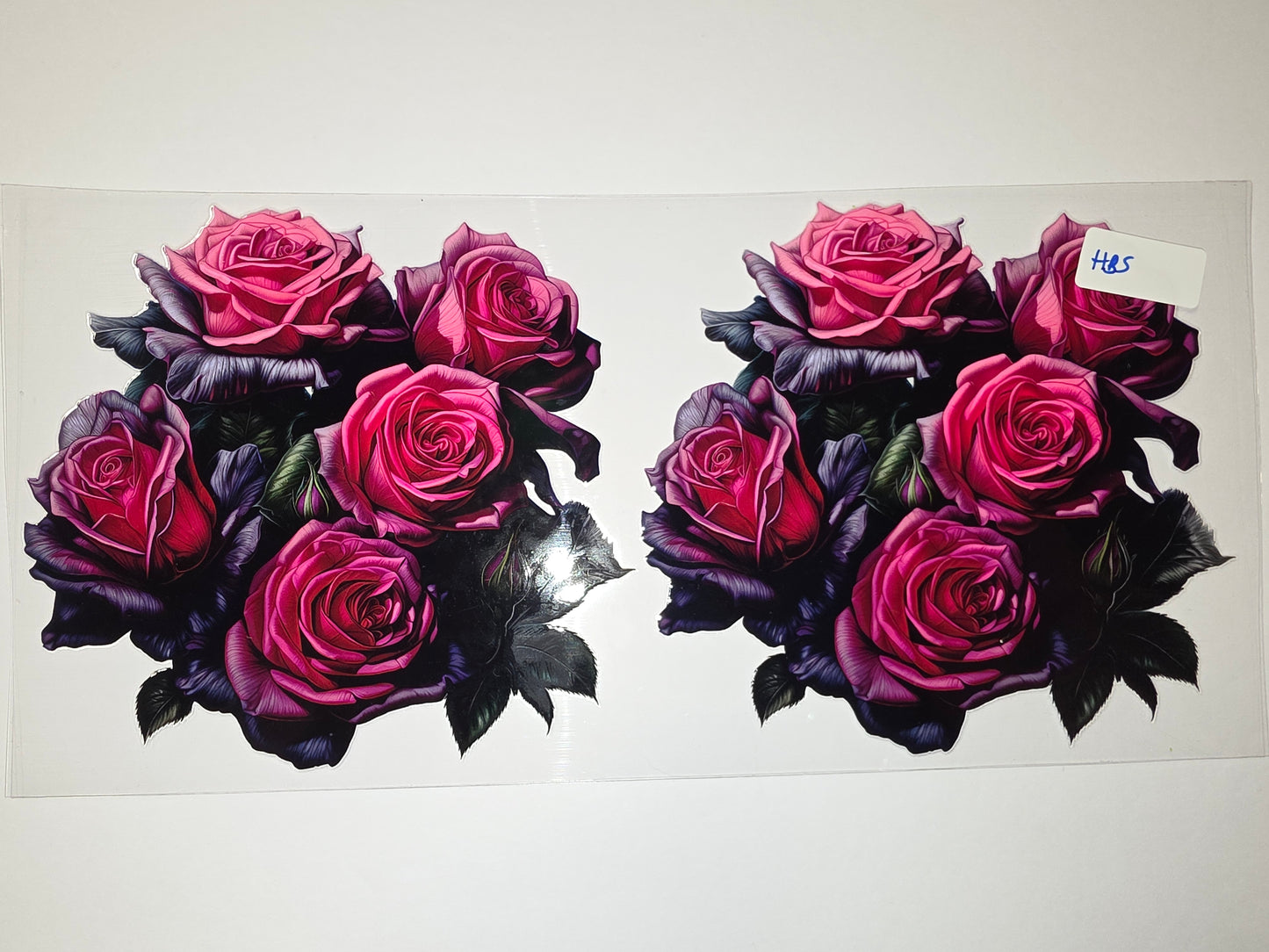 Dark Romance Rose Tumbler Wrap - Deep Pink & Purple Floral Design