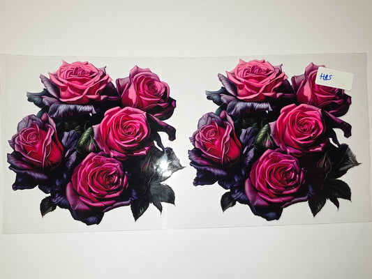 Dark Romance Rose Tumbler Wrap - Deep Pink & Purple Floral Design