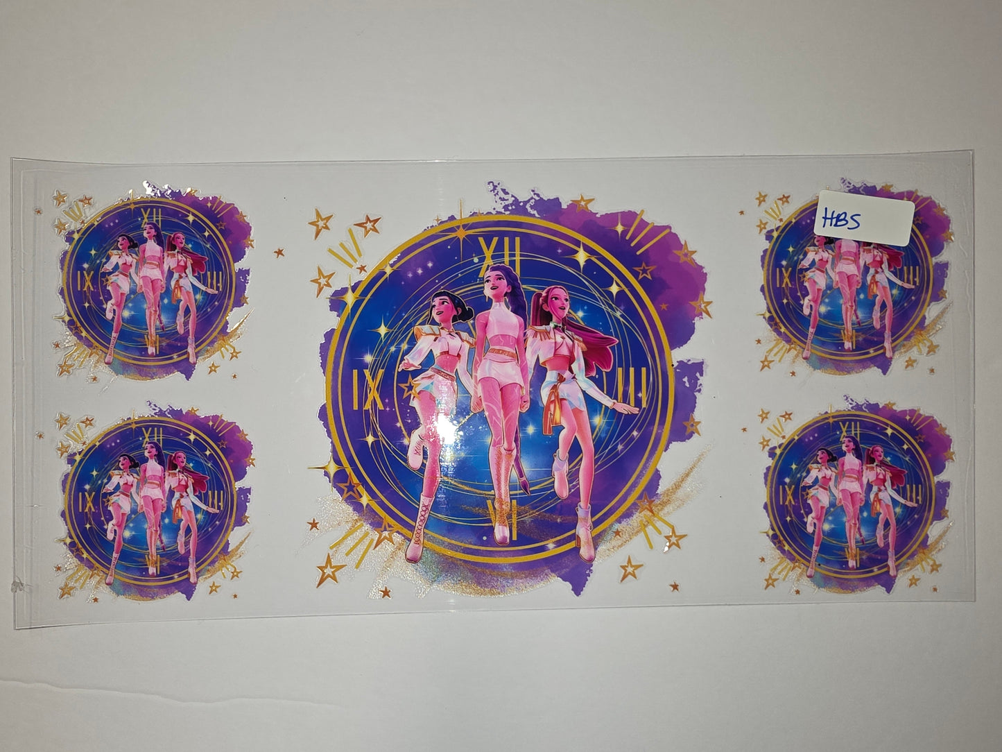K-Pop Inspired Tumbler Wrap - Cosmic Girls Design, Purple & Gold Stars
