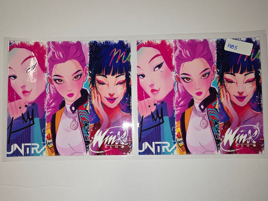 Anime Girls Tumbler Wrap - Pink, Purple, Blue & Yellow - Vibrant Pop Art Style