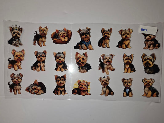 Cute Yorkshire Terrier Dog Tumbler Wrap - Adorable Puppy Designs in Brown, Black & Tan