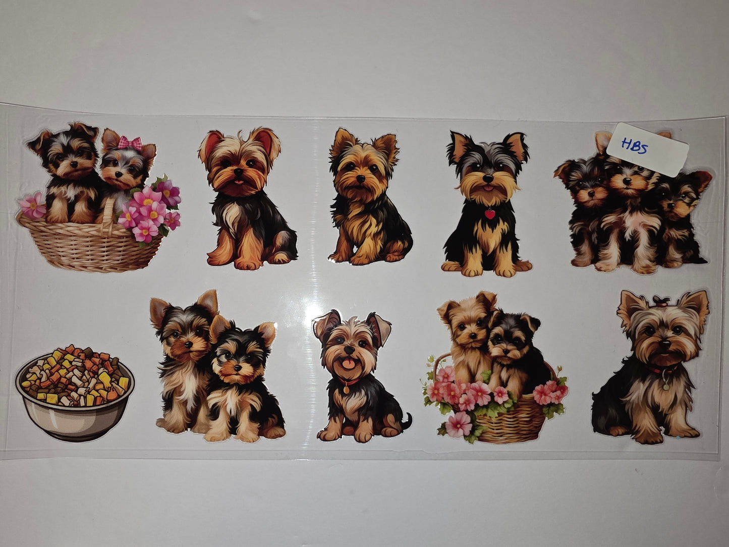 Adorable Yorkshire Terrier Dog Tumbler Wraps - Cute Puppy Designs with Flowers & Baskets