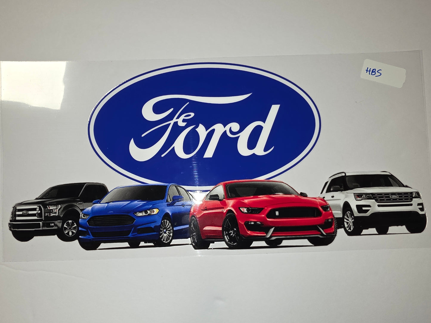 Ford Car Lineup Tumbler Wrap - Blue, Red, Black, White Vehicles - Automotive Design