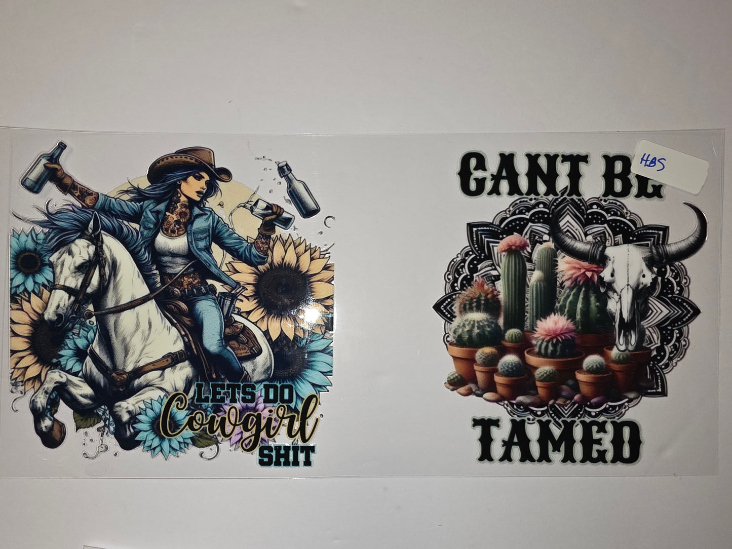 Cowgirl & Cactus Skull Tumbler Wraps | Western Boho Sunflowers & Desert Vibes